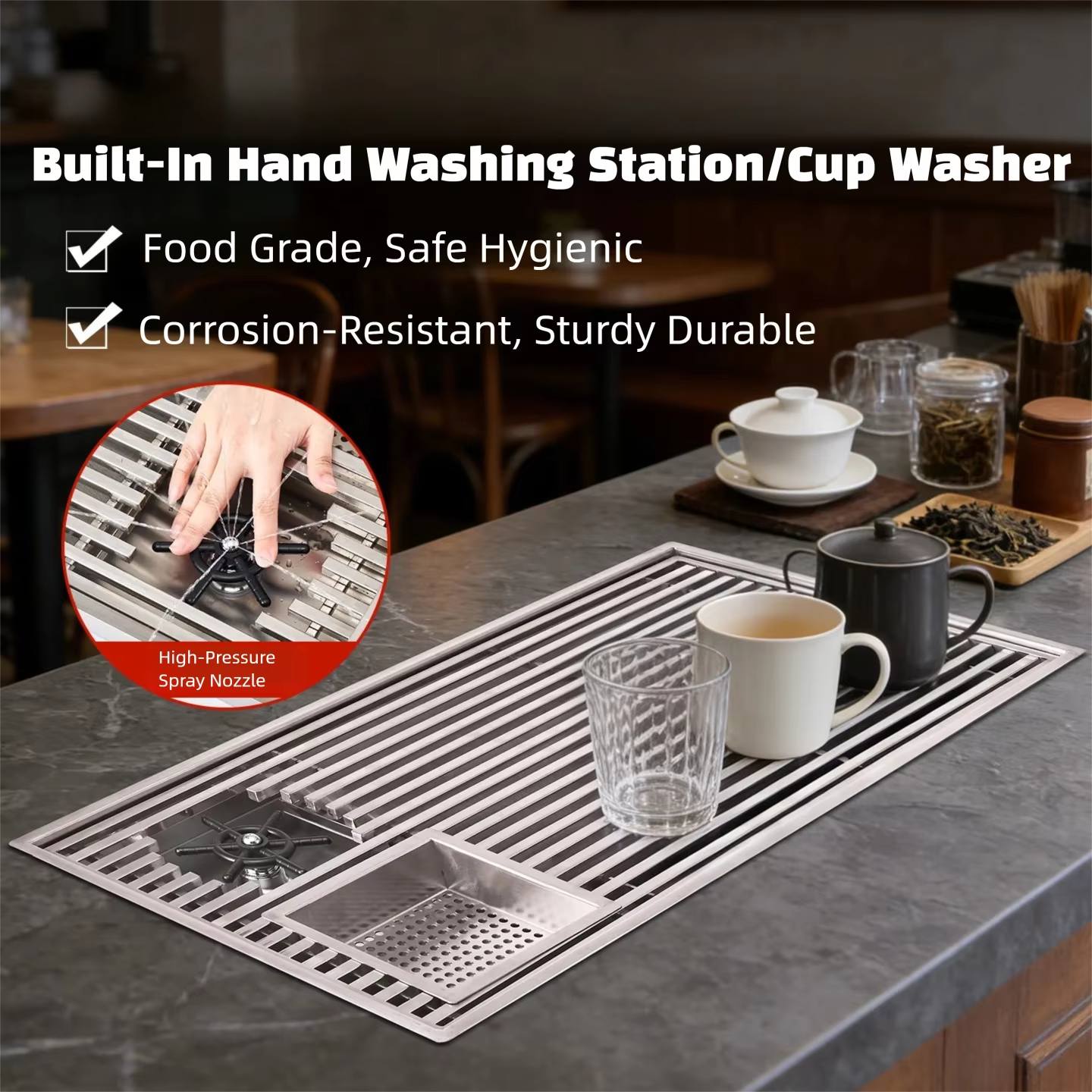Mug Tea Coffee - Modern Inset Tea Tray With Drain
