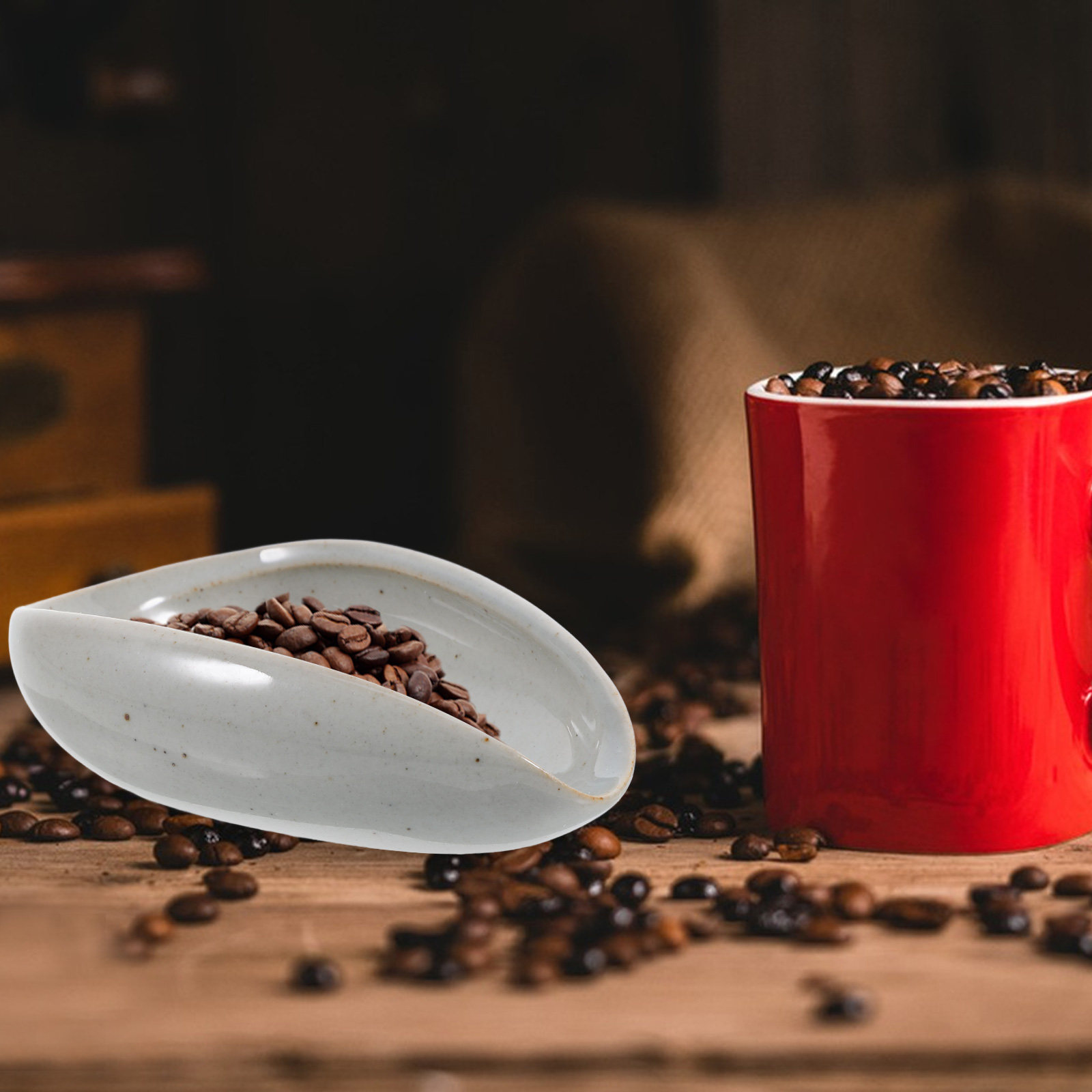 Coffee Tea Bean Leaf - Ceramic Coffee Bean Dosing Tray Espresso