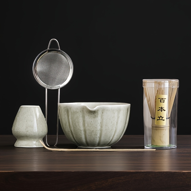 Matcha Whisk Set - 5Set Matcha Bowl with Spout Matcha