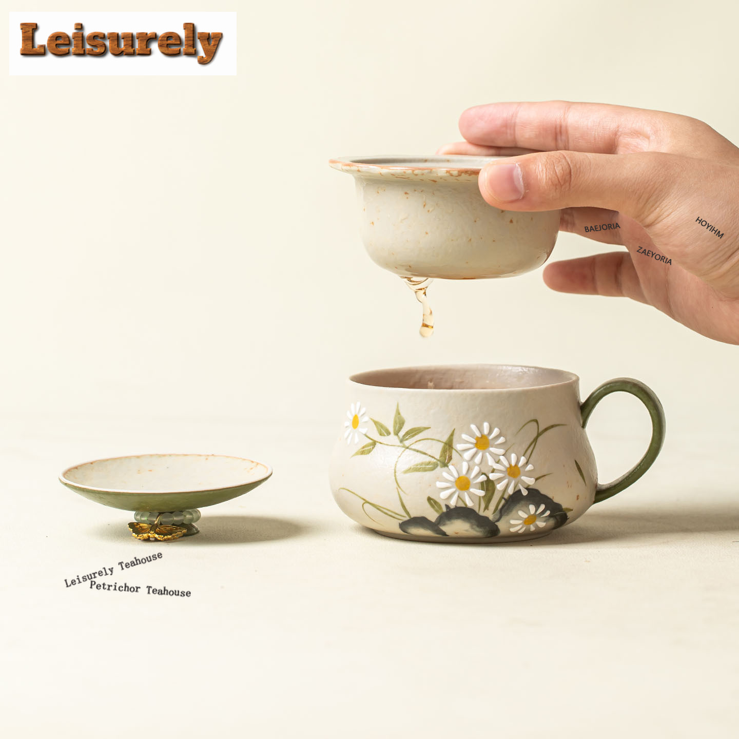 Coffee Tea Infusion - HOYIHM 240ml Hand-painted Small Daisy Filter