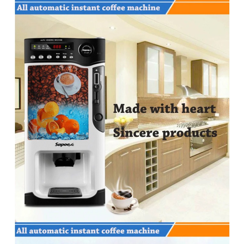 Coffee Tea Vending Machine For Office - 220V Automatic Coin Operated Hot Cold