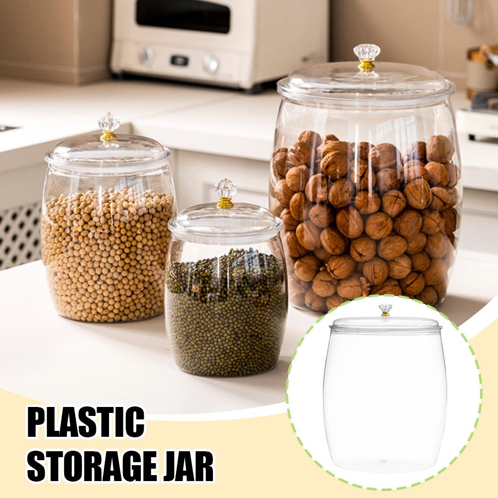 Coffee Tea Containers - Large Transparent Plastic Sealed Jar with