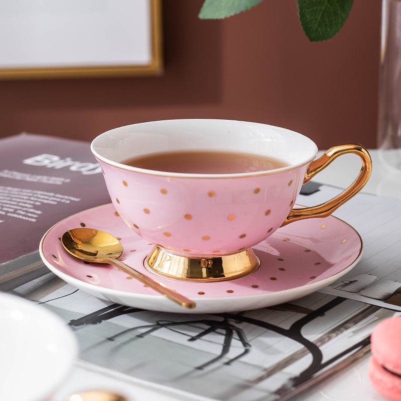 Ceramic Pink Coffee Mugs with  - огляд і ціна Coffee Tea Set
