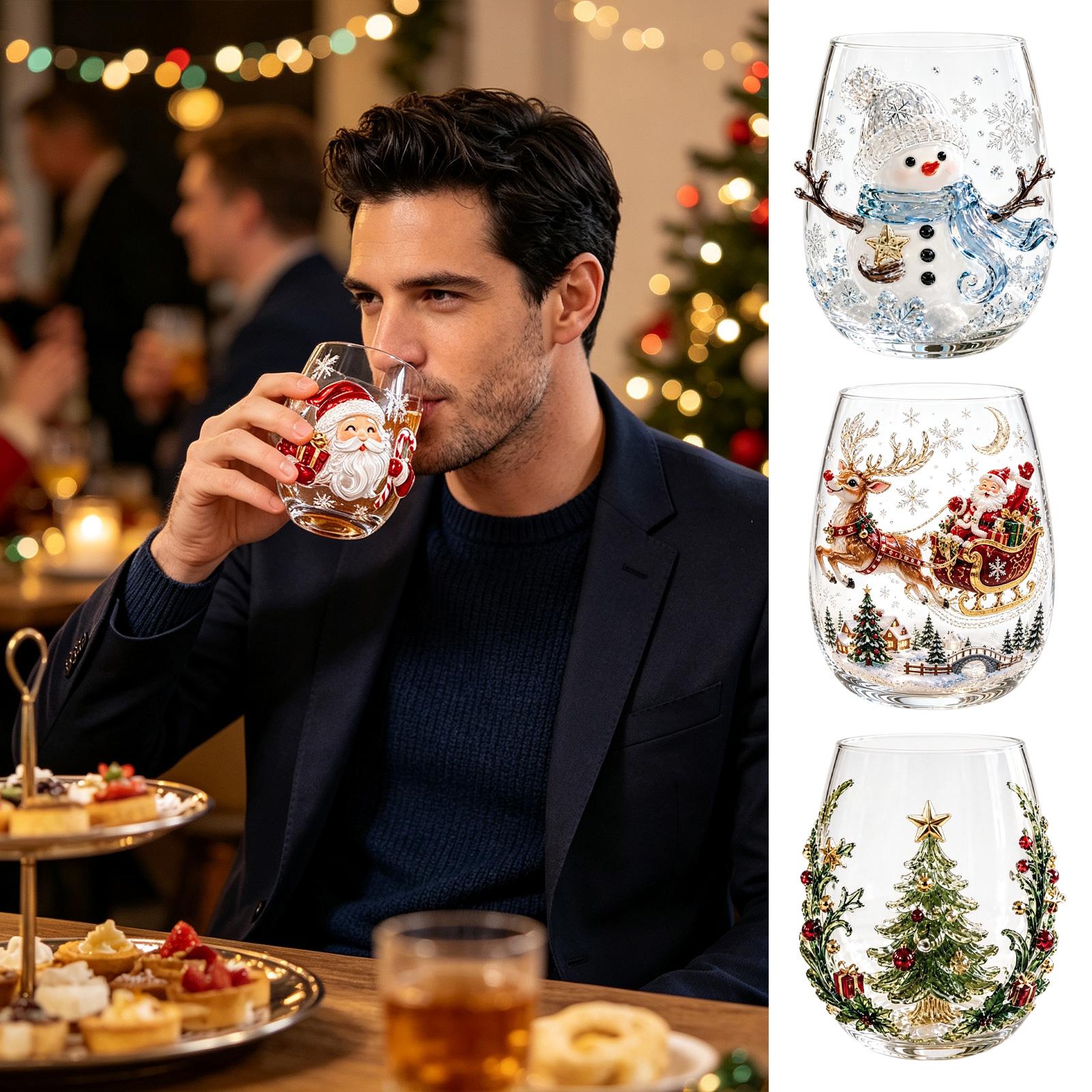 350ml 3D P attern Christmas Gl - огляд і ціна Coffee Tea Festival