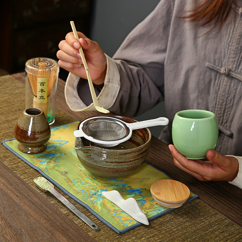 Coarse Clay Matcha Bowl with S - огляд і ціна Matcha Whisk Set