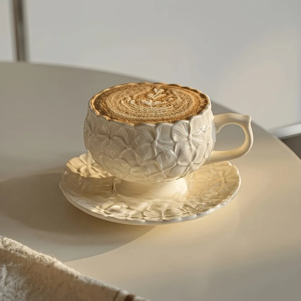 French Cream Relief Coffee Cup - огляд і ціна Coffee Tea Set