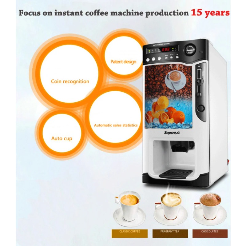 220V Automatic Coin Operated H - огляд і ціна Coffee Tea Vending Machine For Office