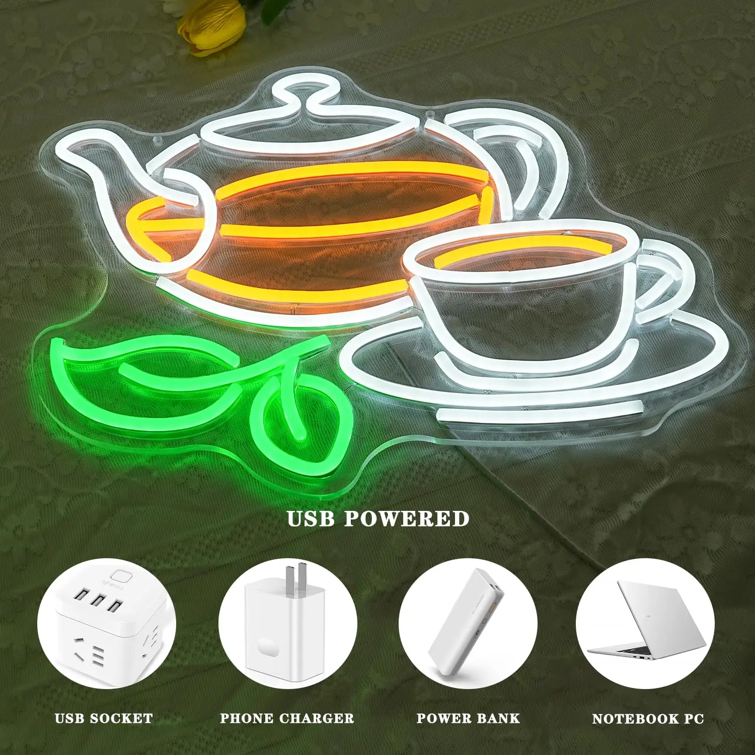 Tea Neon Sign Tea Pot Light Dr - огляд і ціна Coffee Tea Plantation