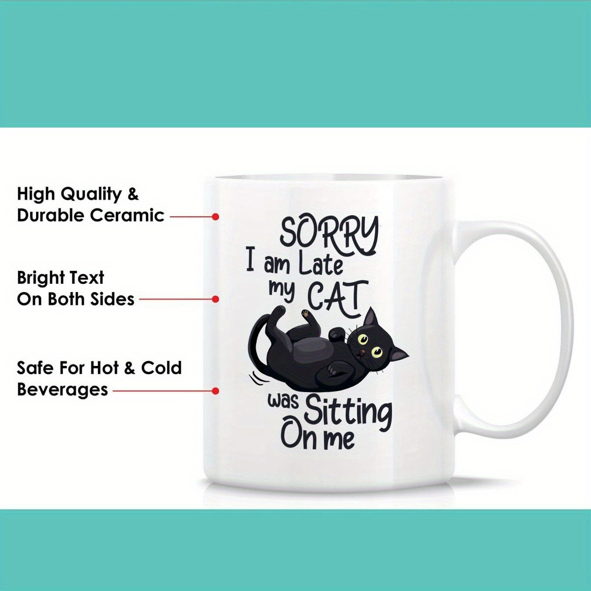 1 Funny Cat Shaped Ceramic Mug - огляд і ціна Coffee Tea With Me