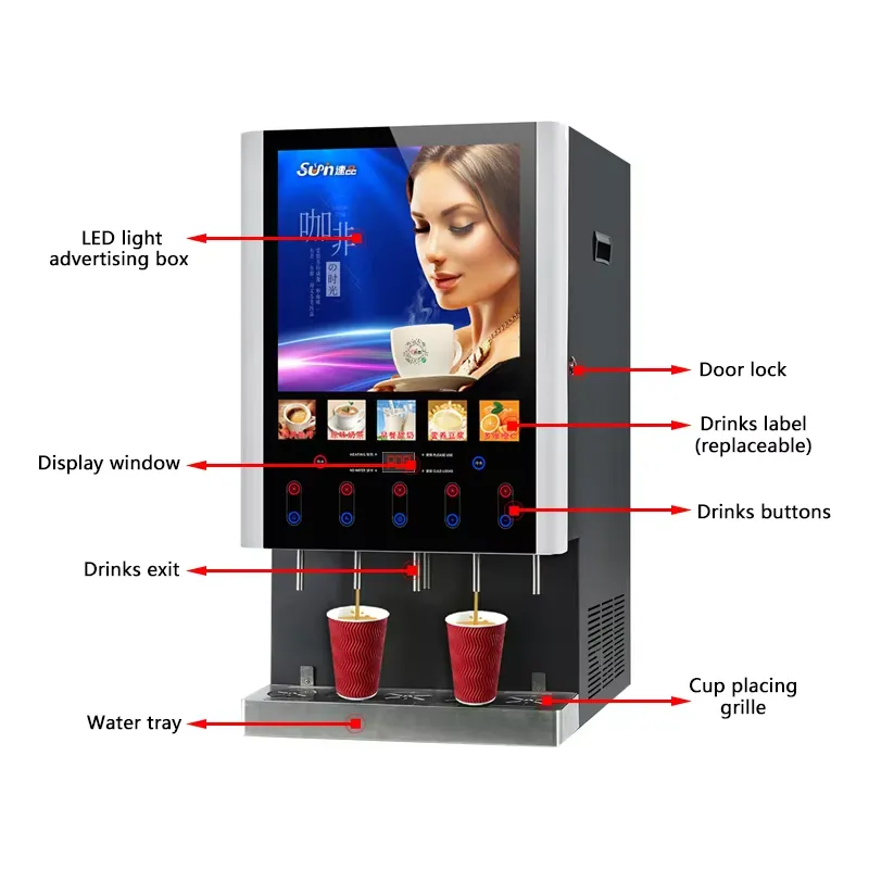 for 50SCW-12L Iced Coffee Vend - огляд і ціна Coffee Tea Vending Machine For Office