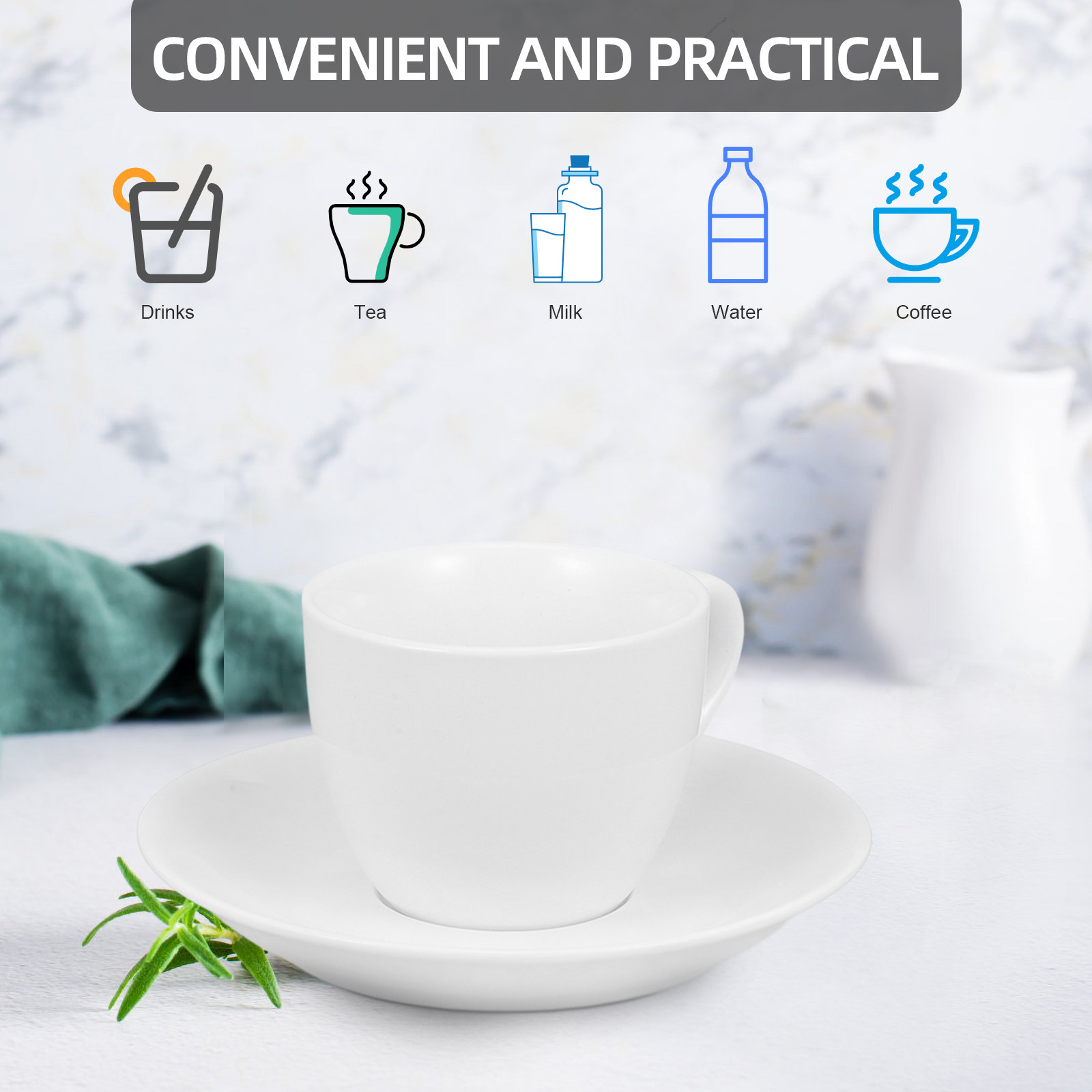 1Set Coffee Cup Saucer Simple  - огляд і ціна Coffee Tea Set