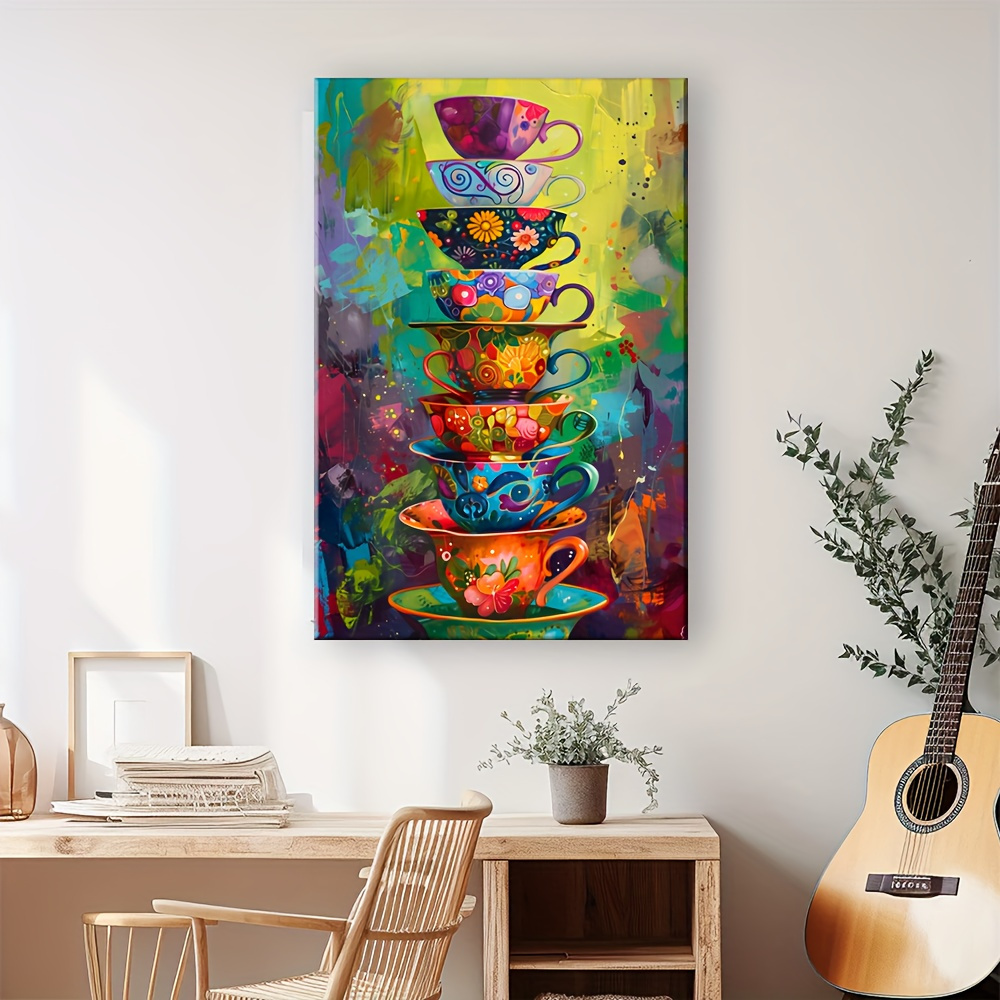 Colorful Stacked Teacups Poste - огляд і ціна Mug Tea Coffee