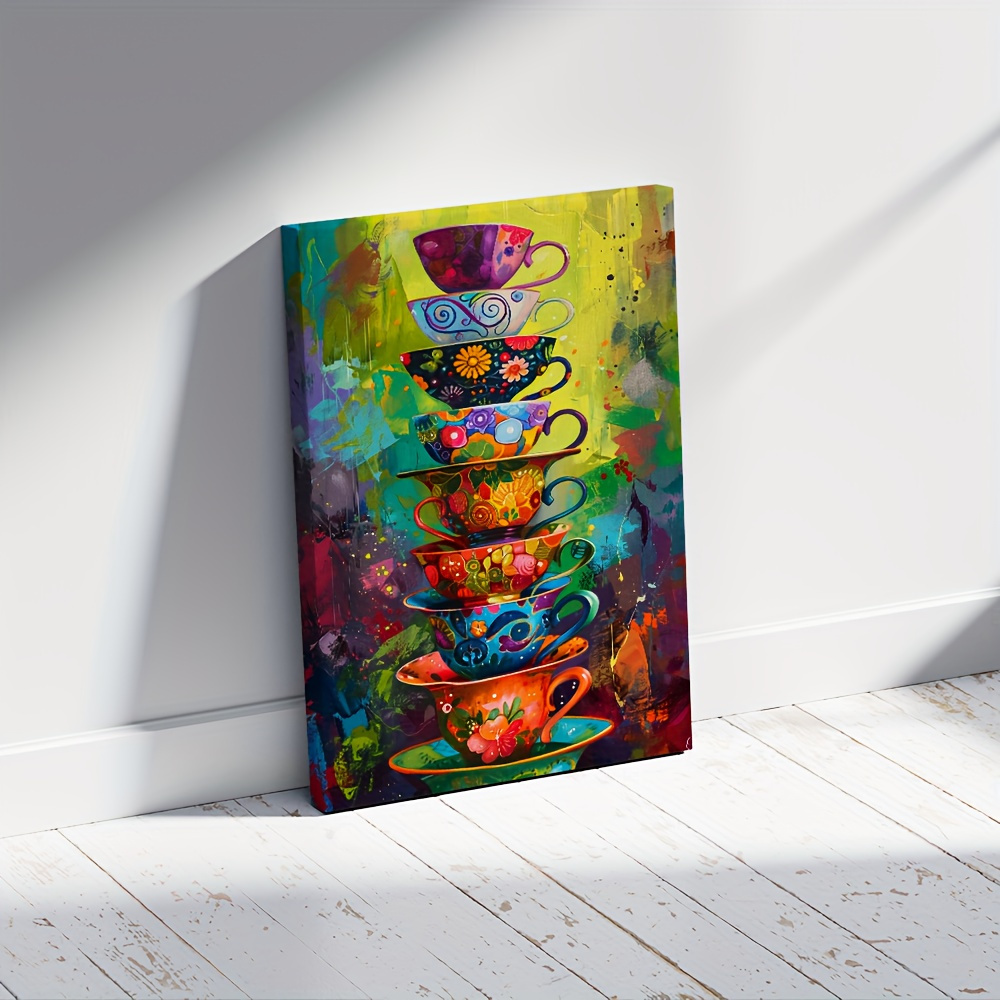 Colorful Stacked Teacups Poste - огляд і ціна Mug Tea Coffee