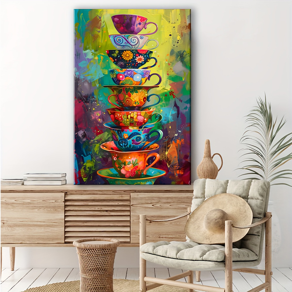 Colorful Stacked Teacups Poste - огляд і ціна Mug Tea Coffee