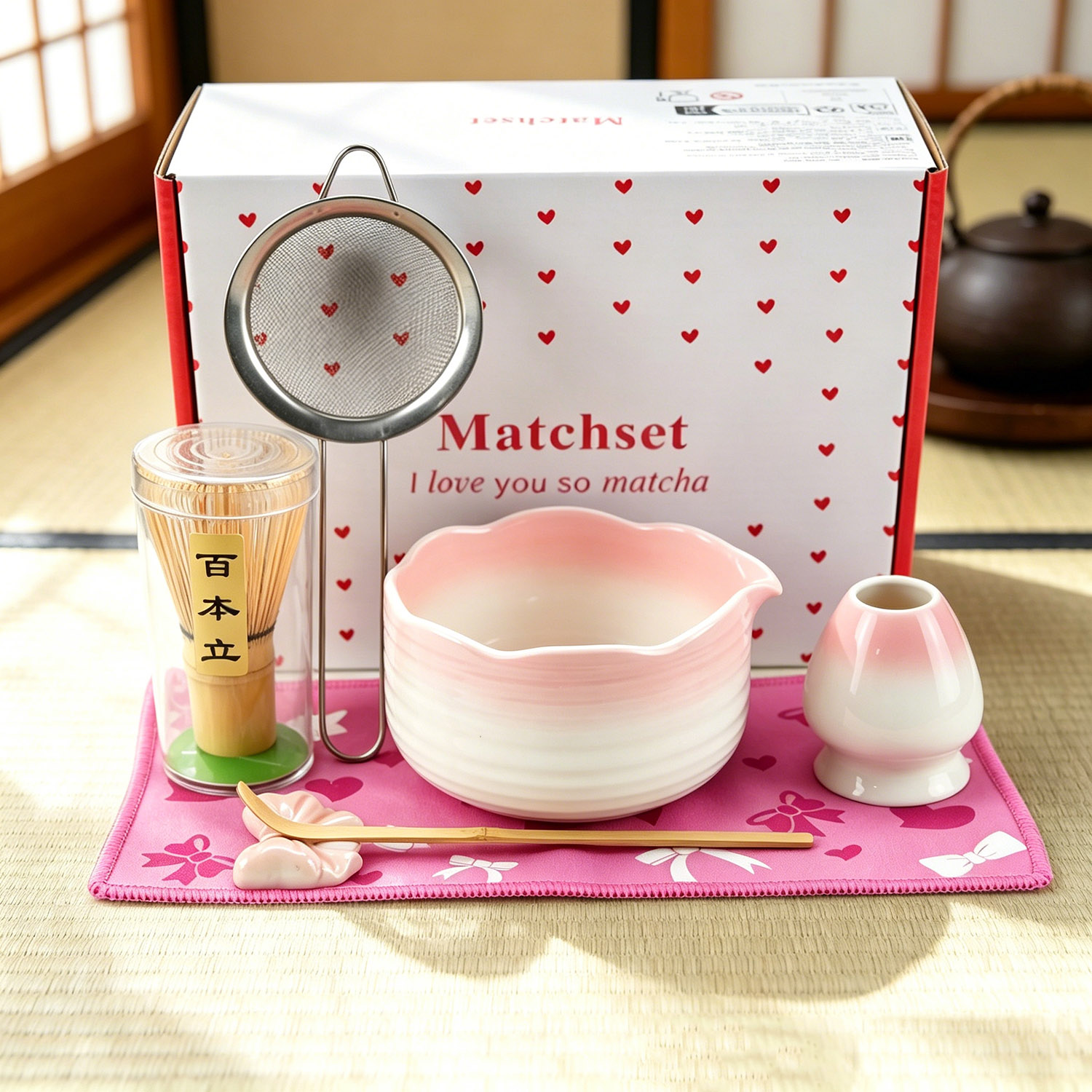 4/5/7PCS Pink Gradient Flower  - огляд і ціна Matcha Whisk Set