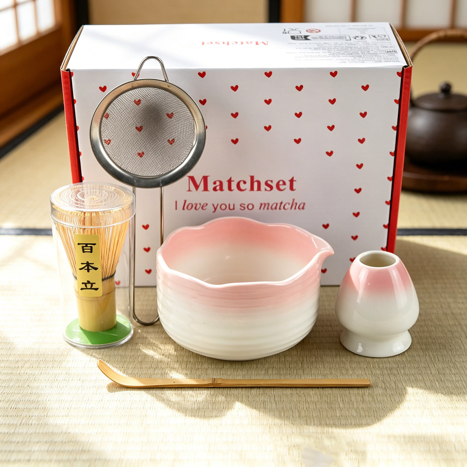 4/5/7PCS Pink Gradient Flower  - огляд і ціна Matcha Whisk Set