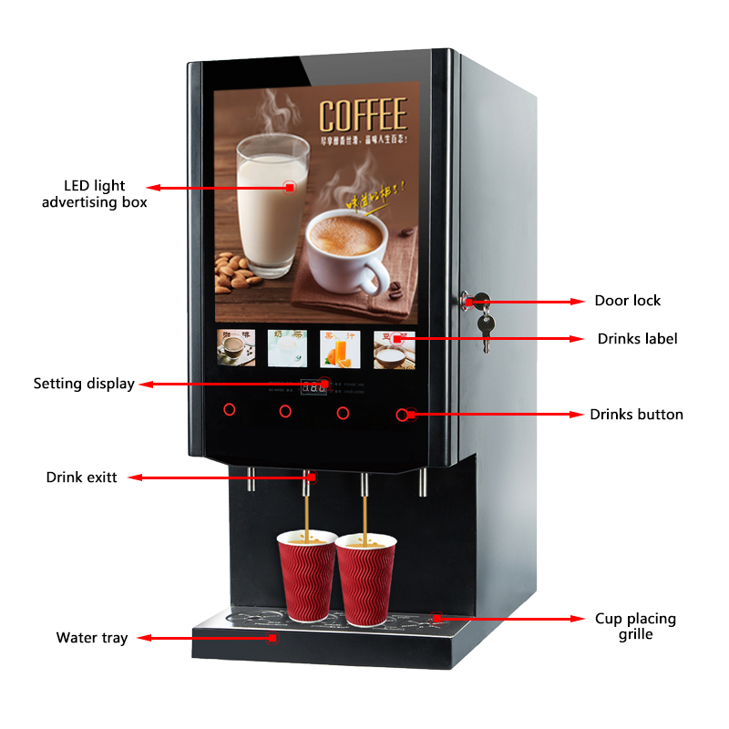 40S 4 Flavours Milk Tea Vendin - огляд і ціна Coffee Tea Vending Machine For Office