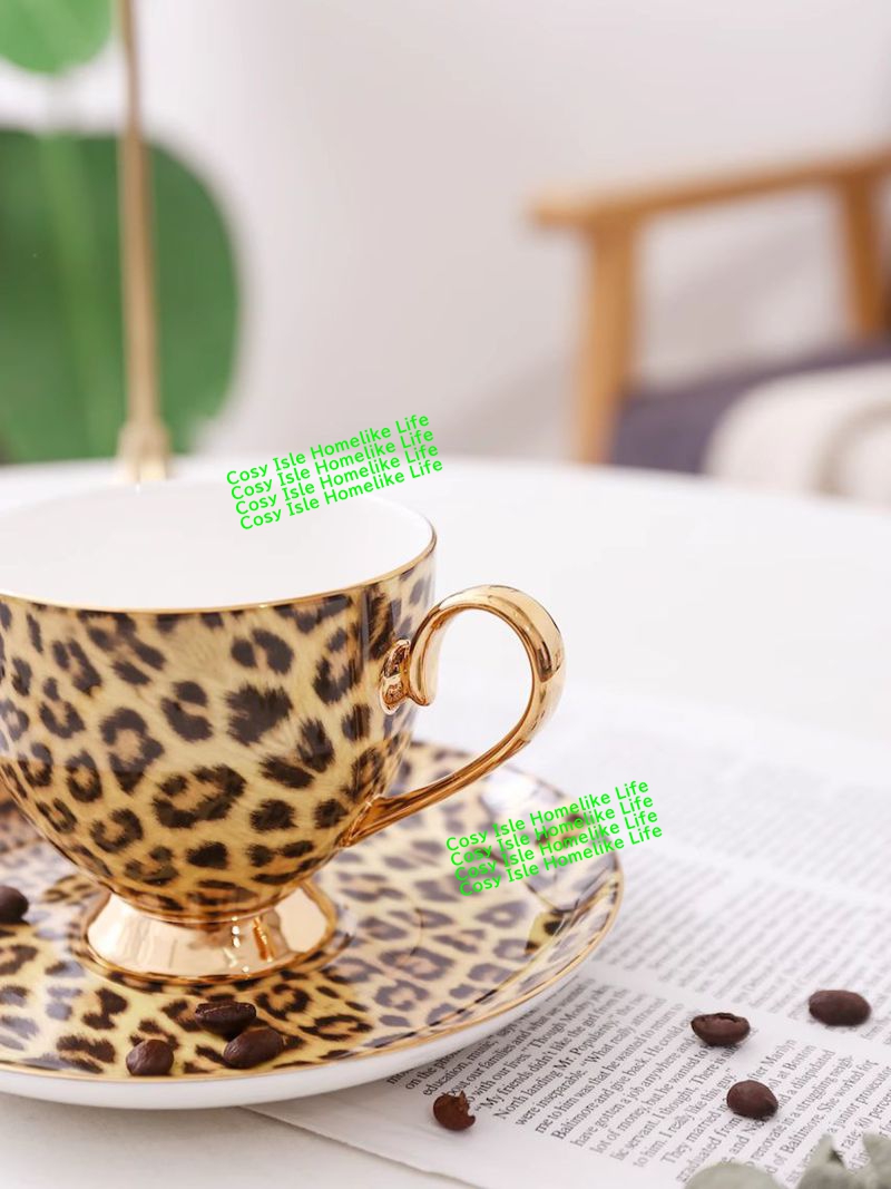 Gold Color Bone China Leopard  - огляд і ціна Coffee Tea Festival