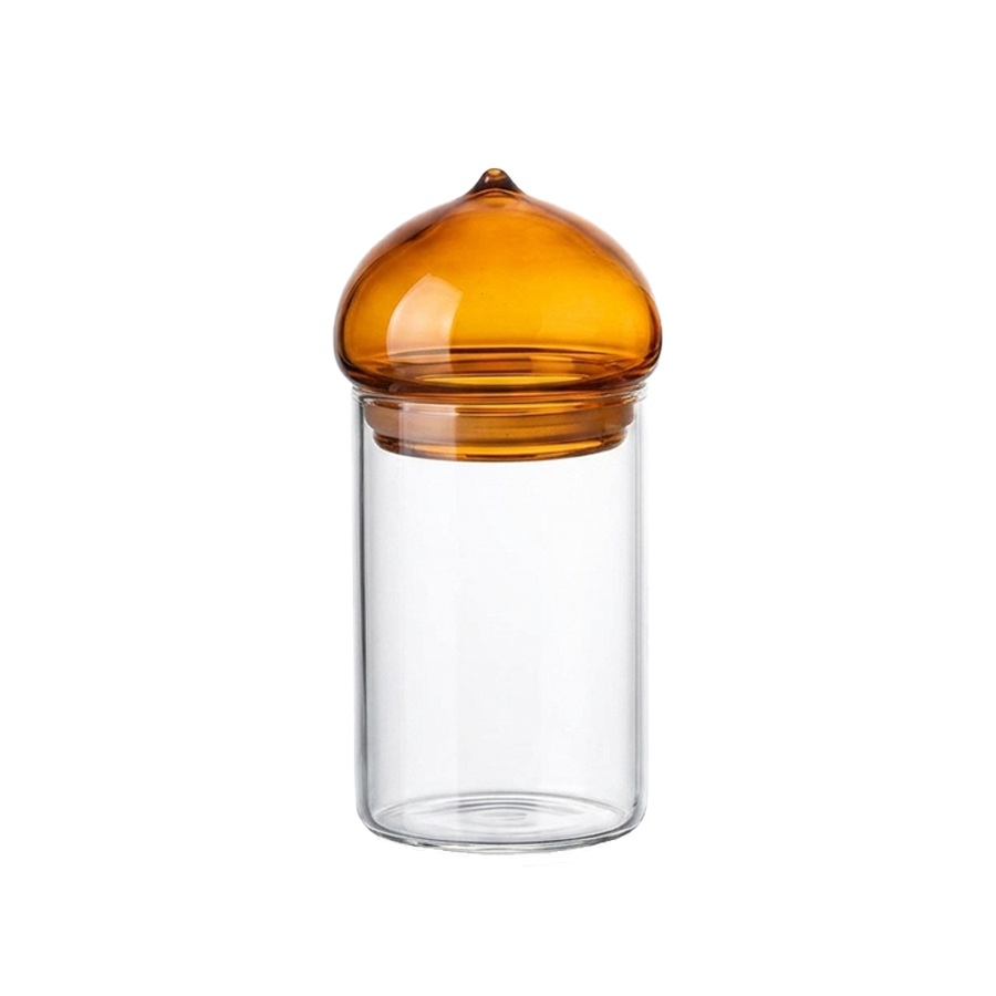 Amber Lid Glass Storage Jar, H - огляд і ціна Coffee Tea Bean Leaf